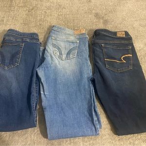 American eagle and Hollister brand jeans size 11/13 in good shape asking $40 obo